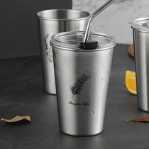 304 stainless steel water Cup INS Wind portable anti-drop sippy cup simple creative men and women Cup personality Cup