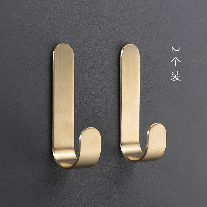 ins Brass Hooks No-Drill Wall-Mounted Strong Adhesive Clothes Hanger Bathroom Wall Door Back Adhesive Hook Clothes Hook