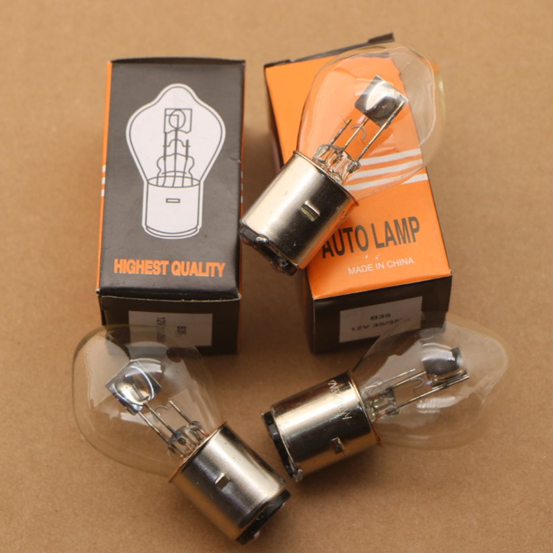 Motorcycle light bulb 12V35W scooter double-claw big bulb electric car halogen bulb-Taobao