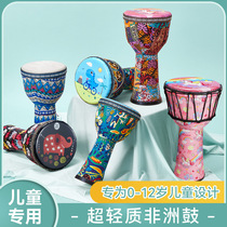 African drum childrens lightweight hand drum 8 10 12 inch goatskin wooden drum adult professional Lijiang drum percussion instrument