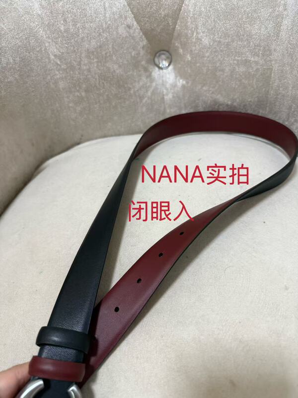 【Nana Exclusive Real Shot】3.0 Women's Double-Sided Belt, First Layer Cowhide Leather, Fashionable Commuting Metal Buckle for Jeans
