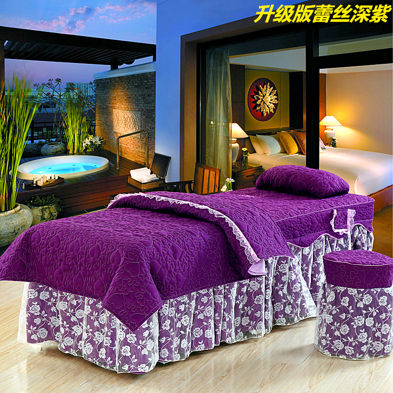 Beauty salon nguồn cung cấp trải giường quilt cover bốn bộ đầu vuông hình thang đầu tròn bìa nhà máy trực tiếp đặc biệt cung cấp