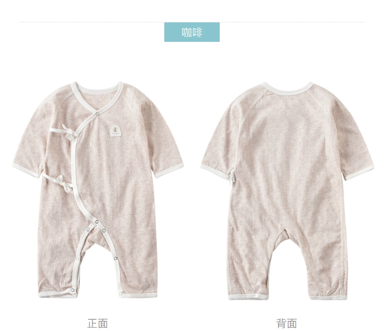 Quần áo sơ sinh mùa hè Tongtai cotton trẻ em 0-6 tháng mỏng Oneies trẻ em romper romper - Áo liền quần