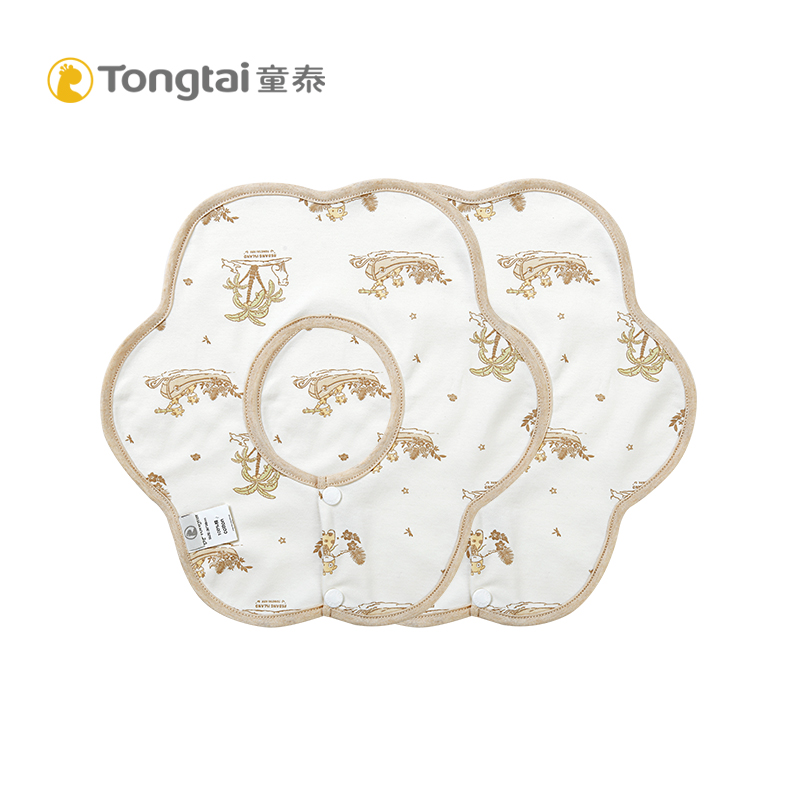 New Tongtai baby bib saliva towel baby 360 degree rotatable pure cotton bib child double cotton bib