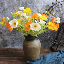 Artificial flowers (FTIR) with Omni sampler poppy flowers flowers silk home decorate the living room arrangements table floral decoration