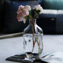 Small mouth irregular art transparent glass vase flower arrangement hydropony pony wood hanging bell living room table tea table hem