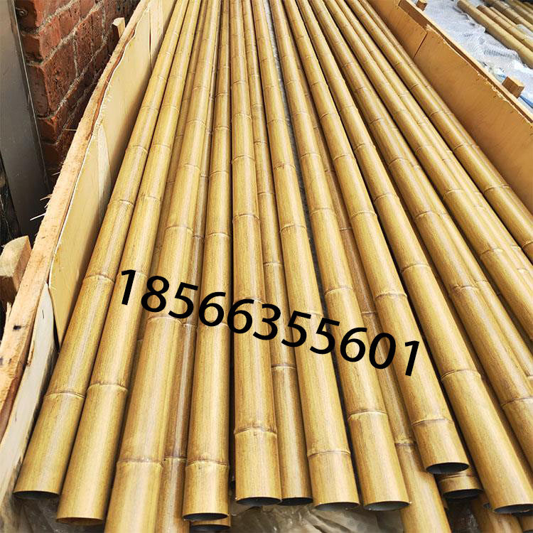 Bamboo tube simulation wood grain heat transfer yellow bamboo tube stainless steel imitation bamboo tube decoration outdoor fence customization