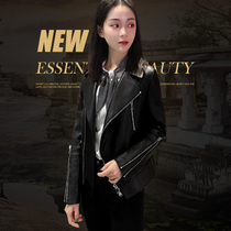 Leather women 2020 Spring and Autumn new locomotive black casual slim pubskin jacket fashion short coat