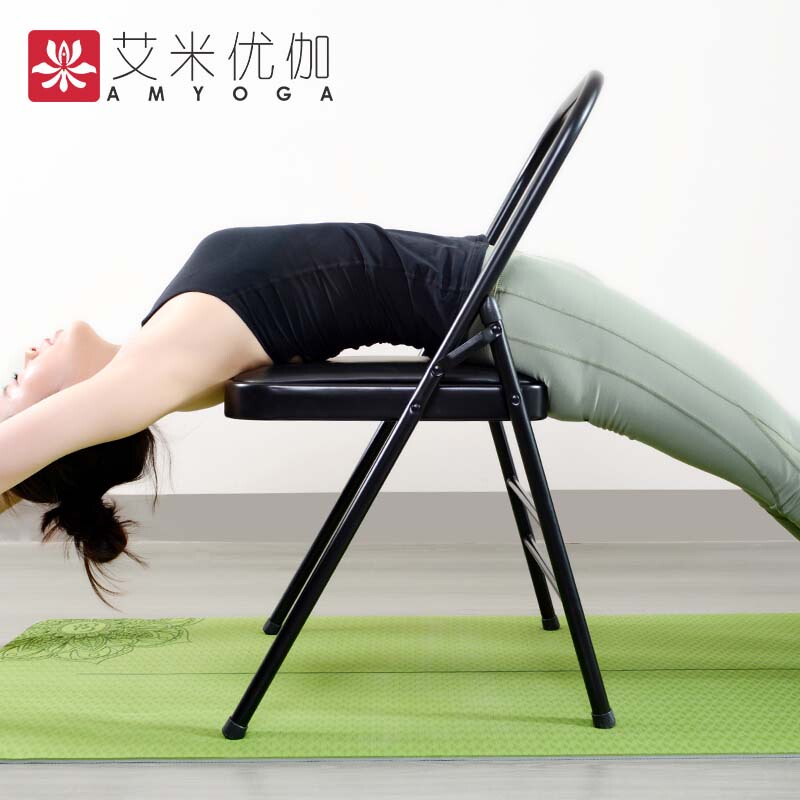 Aimi Yoga Folding Chair Professional Iyengar Specialized Auxiliary Chair Stool Inversion Chair Yoga Tool