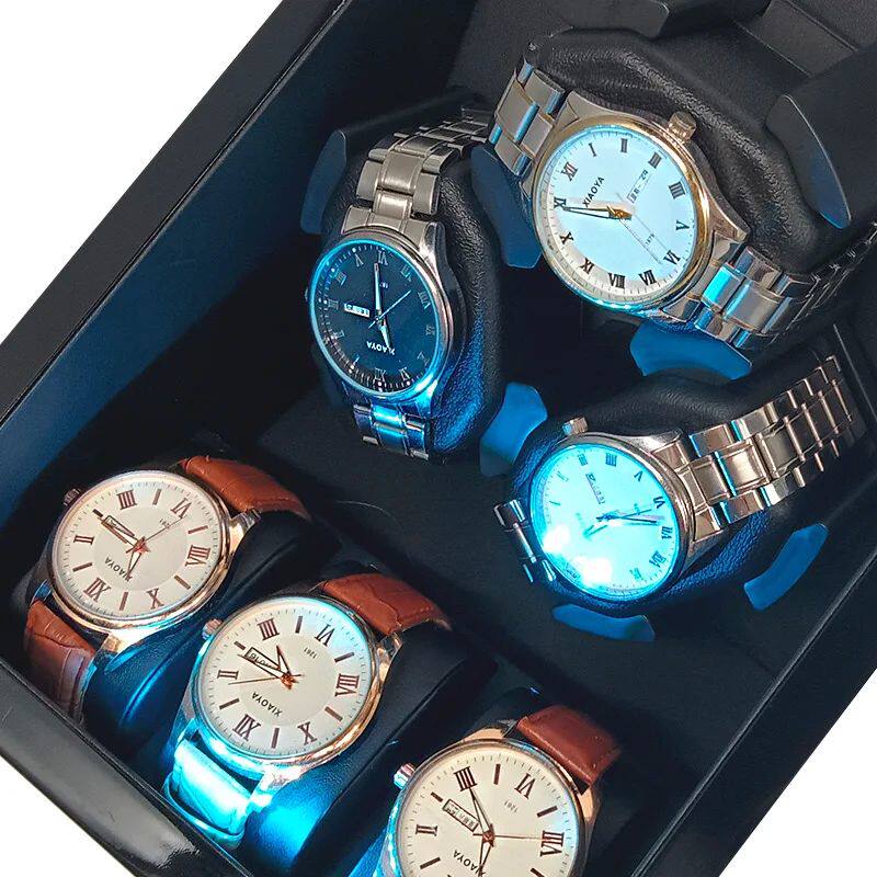 Покачивая таблицы automatic watch winder box led wooden electric watch box rot