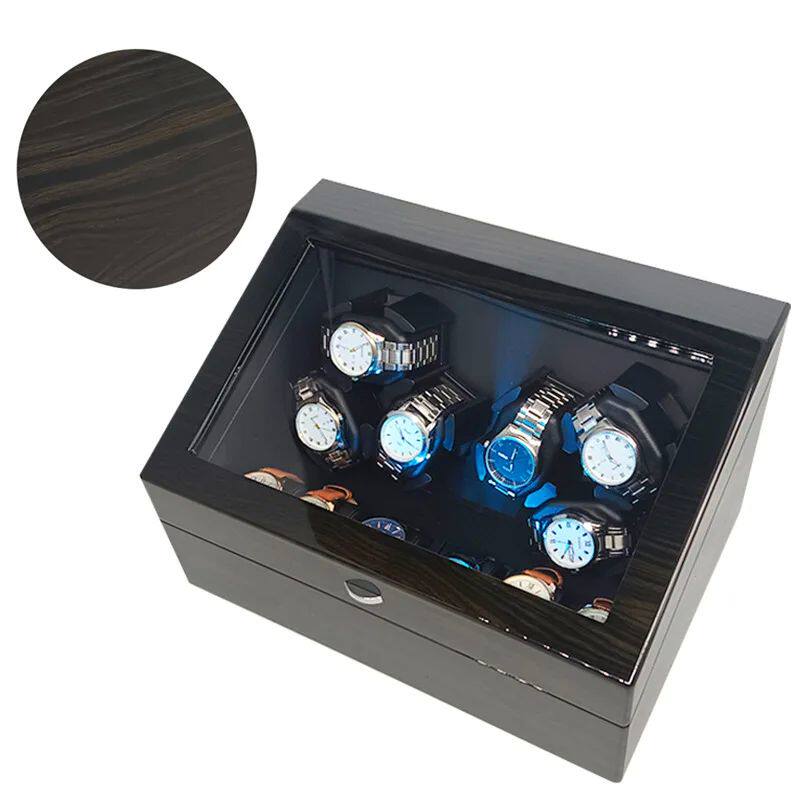 Покачивая таблицы automatic watch winder box led wooden electric watch box rot