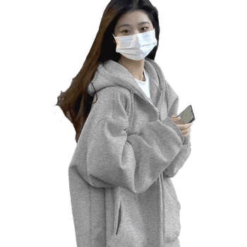 Women's velvet thickened hooded sweatshirt american retro