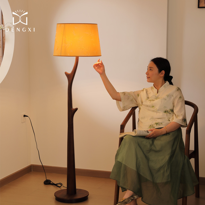 〖Zen Branch〗Song-Style Aesthetic Solid Wood Floor Lamp, New Chinese-Style Vintage Decorative Lamp for Living Room, Next to Sofa, Study, or Tea Room 〖Zen Branch〗Song-Style Aesthetic Solid Wood Floor Lamp, New Chinese-Style Vintage Decorative Lamp for Living Room, Next to Sofa, Study, or Tea Room