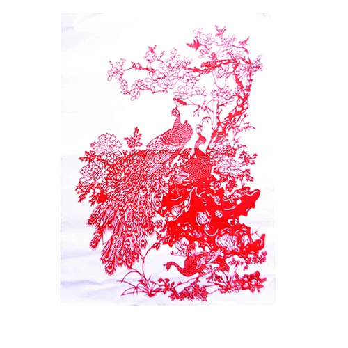 Чистая бумага ручной работы, вырезанная большие павлины благоприятные Ruyi Новый год, декоративная живопись Декоративная живопись Декоративная картина бизнеса иностранные подарки