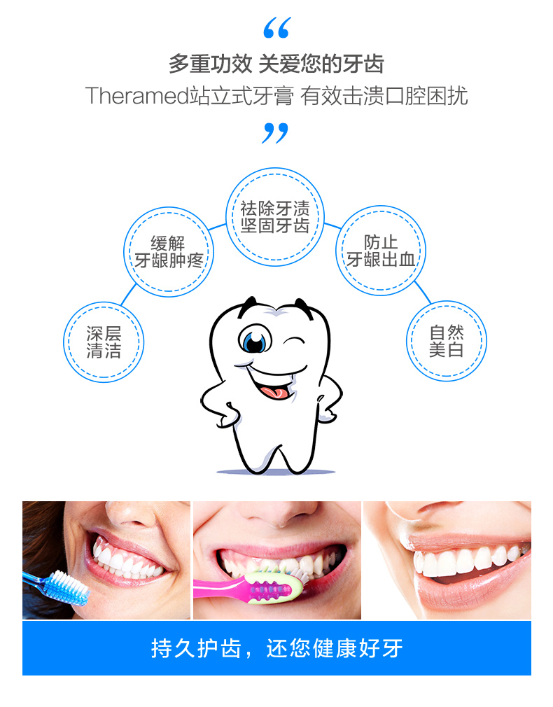 德国 Theramed汉高 按压式牙膏 100ml*3支 图6