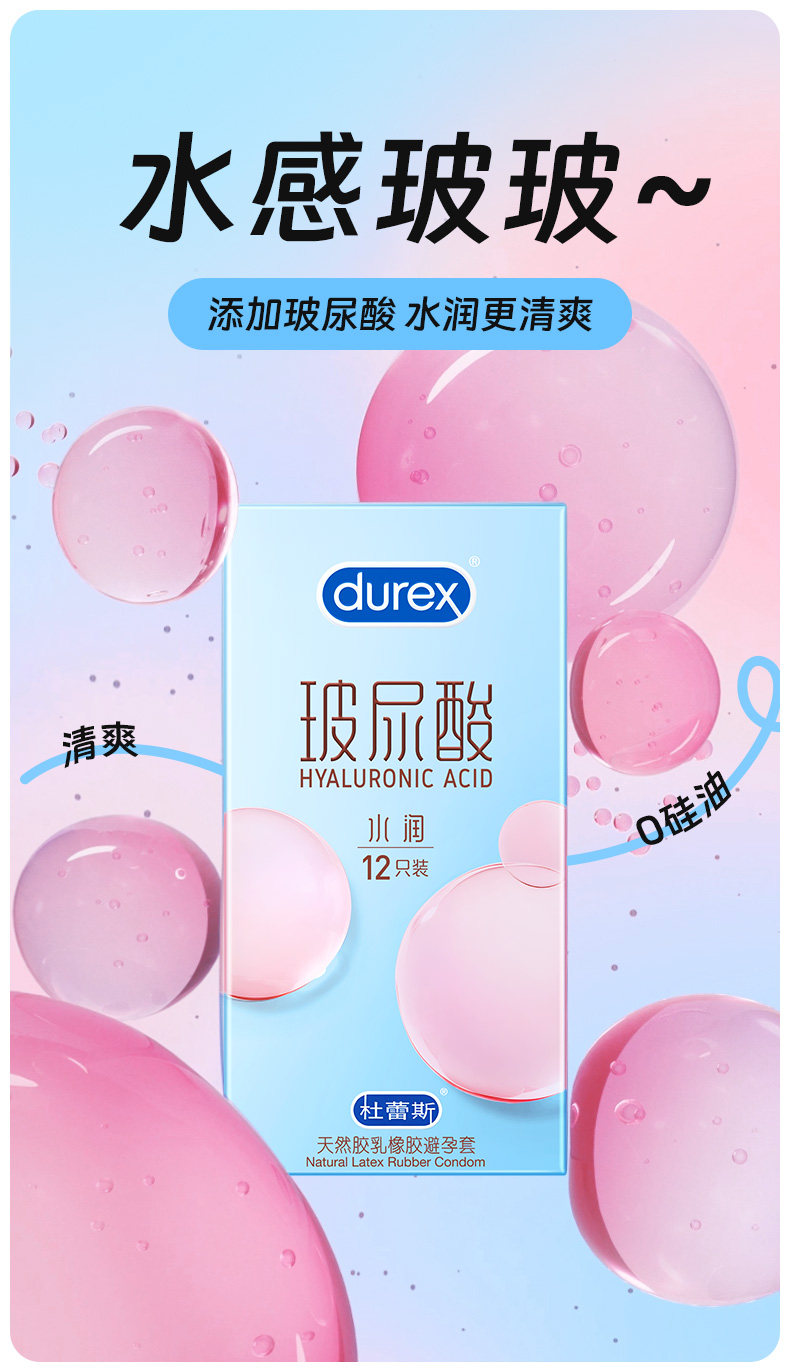 Durex Hyaluronic Acid Condoms, Ultra-Thin Water-Polyurethane, Moisturizing, 12-Pack — detail image 12