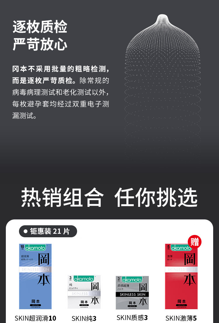 日本原装进口 冈本 SKIN系列避孕套 57只 图5
