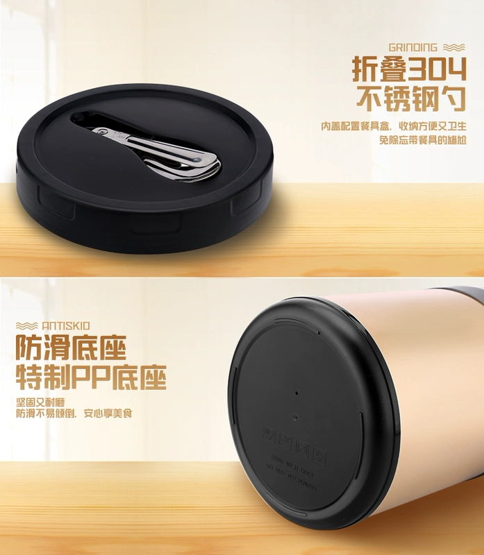Hộp cơm cách nhiệt bằng thép không gỉ Fuguang 304 Hộp cơm cách nhiệt 3 lớp với hộp cơm trưa siêu dài dung tích lớn thùng cách nhiệt - Hộp cơm điện sưởi ấm