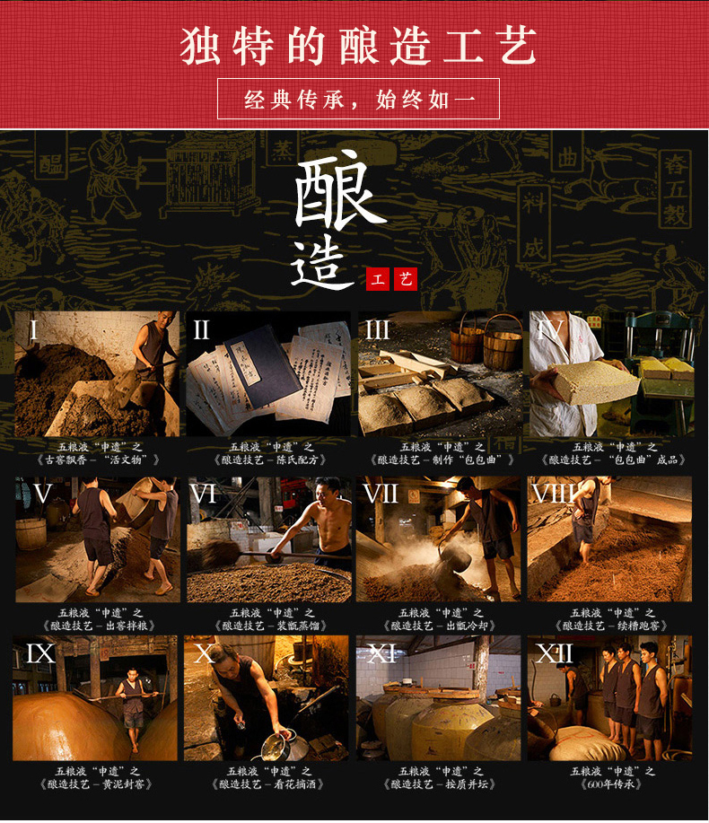 五粮液总厂生产 兴隆佳酿 52度浓香型白酒 500ml 图5
