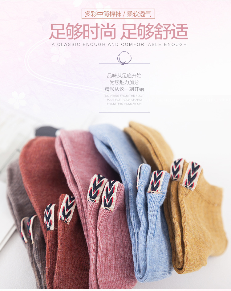 Bejirog Bắc Cực Vớ cashmere Vớ nữ Thời trang Bình thường Quần ống cotton thoáng khí vớ trắng