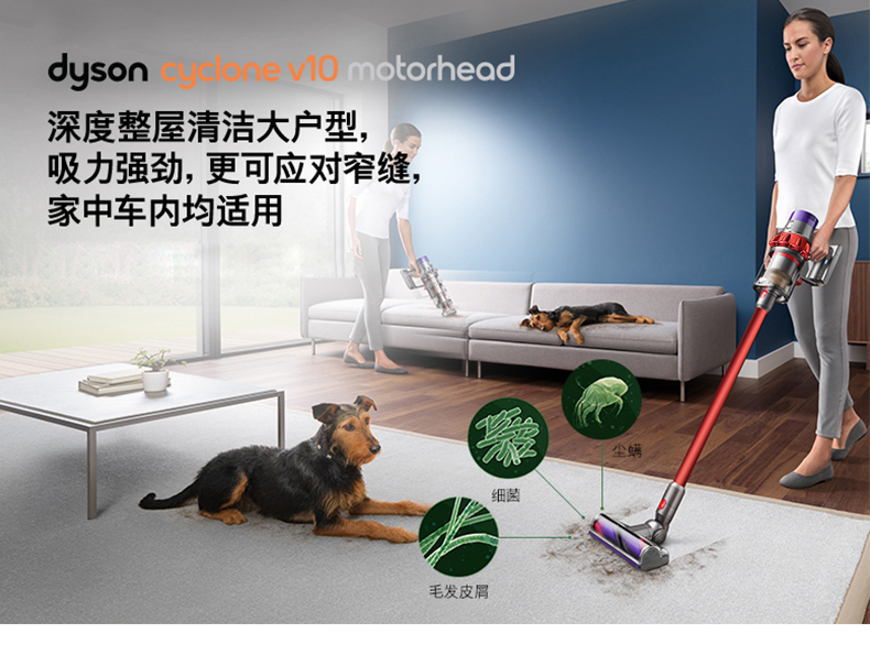戴森 美版 V10 Motorhead 手持式无绳吸尘器 配3个吸头 图4