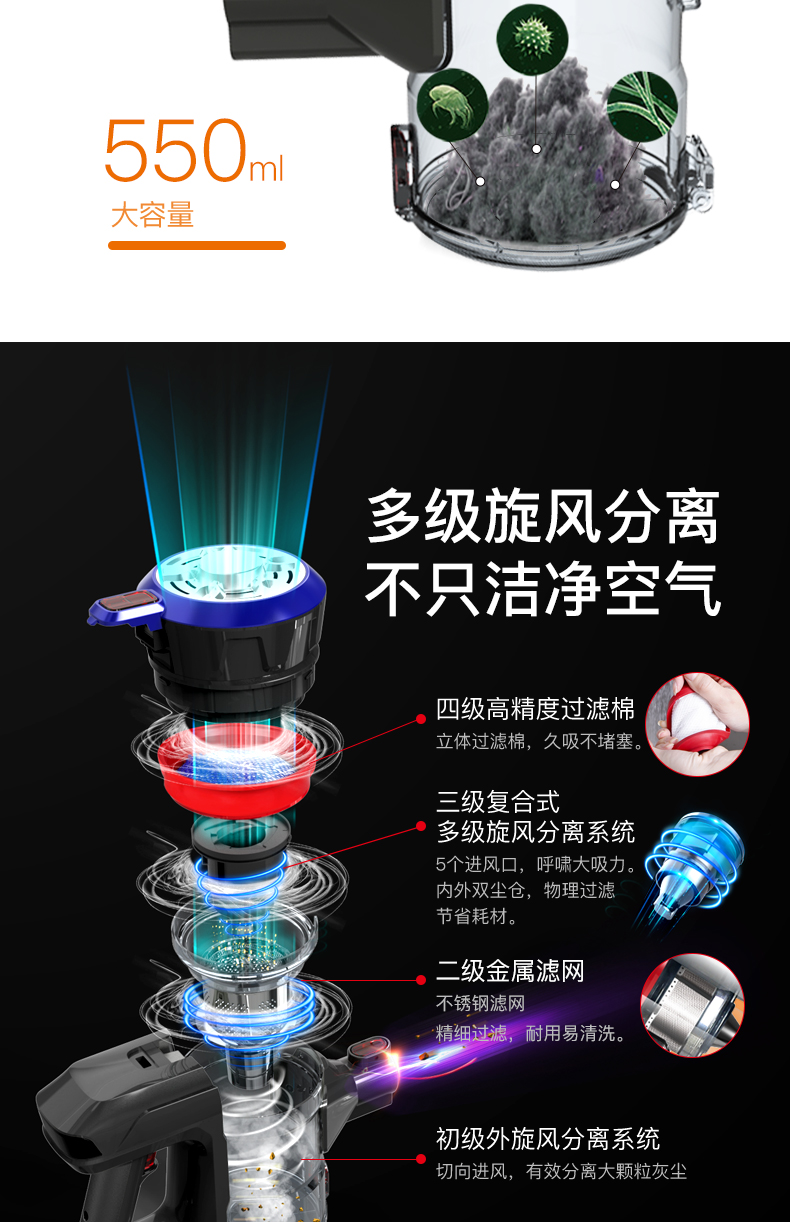 [Tự vận hành] Máy hút bụi không dây vỏ sàn Dibea hộ gia đình nhỏ cầm tay mạnh mẽ degazer D18 sạc độc lập - Máy hút bụi máy hút bụi cầm tay không dây