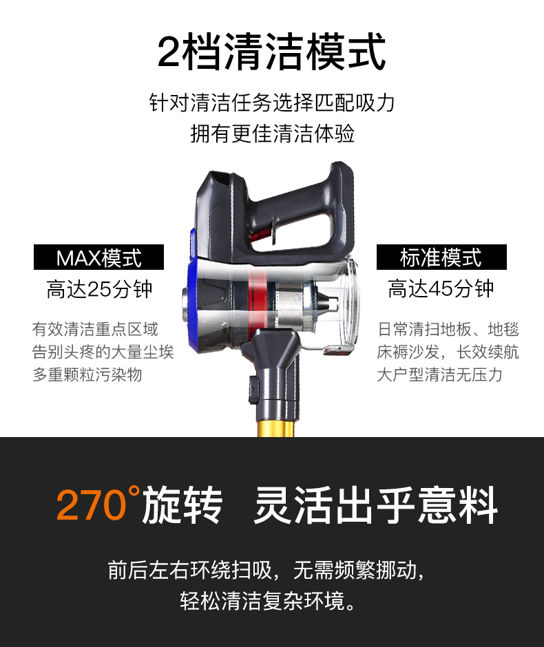 [Tự vận hành] Máy hút bụi không dây vỏ sàn Dibea hộ gia đình nhỏ cầm tay mạnh mẽ degazer D18 sạc độc lập - Máy hút bụi máy hút bụi cầm tay không dây