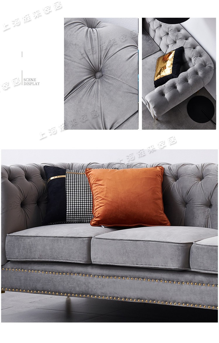 Bán chạy nhất Mỹ kéo khóa vải sofa ba phòng khách căn hộ nhỏ Pháp lưới đỏ hậu hiện đại kết hợp sofa sang trọng - Ghế sô pha sofa góc