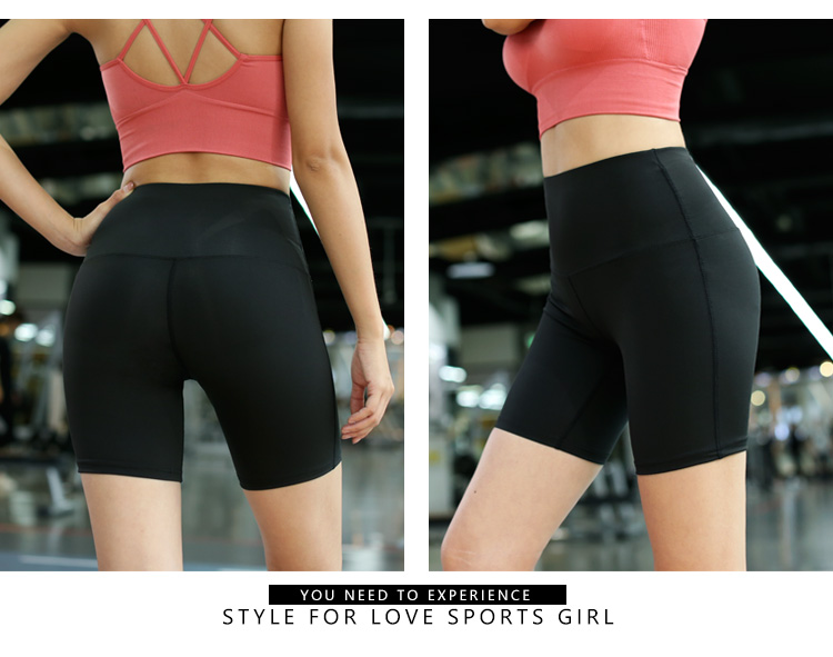 Quần short bó sát nữ chống đi chạy đào cao eo thon hông nhanh khô yoga nhảy tập thể dục quần nóng - Quần thể thao quần short thể thao nam adidas