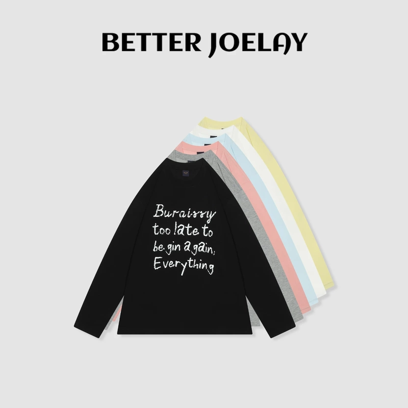 Zhou Xingming - [a Sheet of Plain Paper] Fashion T-Shirt Long Sleeve Printed Letters Casual Trendy Kh5670