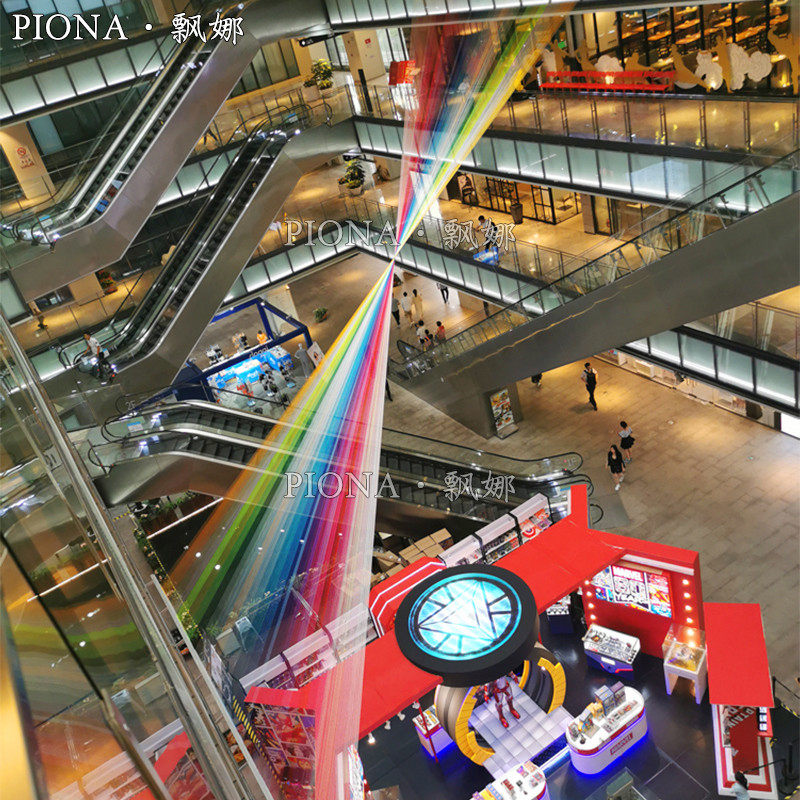 Rainbow line art device Mei Chen shopping mall decoration center suspension suspension props creative design customization