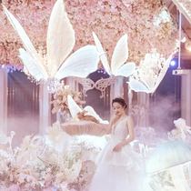 Iron glowing butterfly road lead wedding props background decoration stage dream butterfly dual-purpose window ornaments wedding ceiling