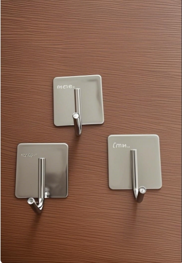 Thickened 3m Stainless Steel Adhesive Hooks, Strong Load-Bearing, No Drilling Required, 8 Pieces ~ Follow Us for 10 Pieces