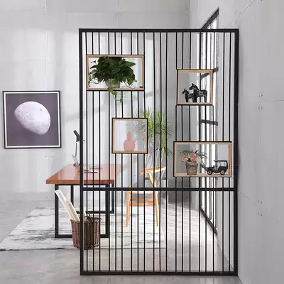 Nordic wrought iron screen stainless steel large, medium and small apartment living room dining room hotel decoration industrial entrance partition