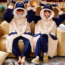 Lovers Pyjamas Women Autumn Winter Flannel Cornel Velvet Thicken Plus Suede Male Pyjamas Duozodiac Wear A Home Clothing