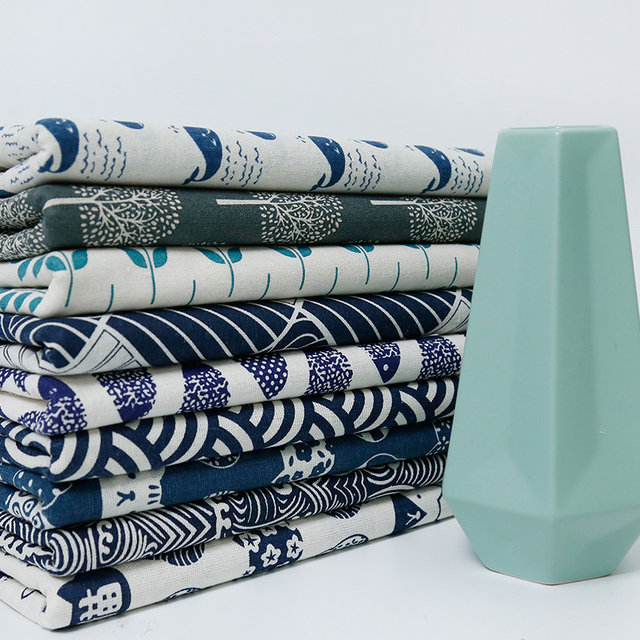 2 ແມັດລາຄາຝ້າຍແລະ linen fabric sofa curtain ພື້ນຫລັງຜ້າ ins style ພິມ tablecloth hanging ຜ້າຕາຕະລາງກາເຟ fabric handmade DIY
