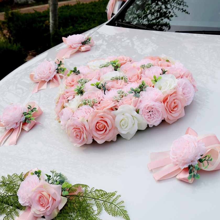 Wedding car decoration front flower Forest car flower set front decoration flower main wedding car decoration wedding team front flower