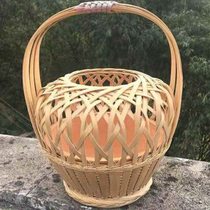 Old yellow bamboo fire cage bamboo weaving for heating traditional heart warmer hand warmer wedding supplies Guangxi drying stove charcoal tile basin bamboo