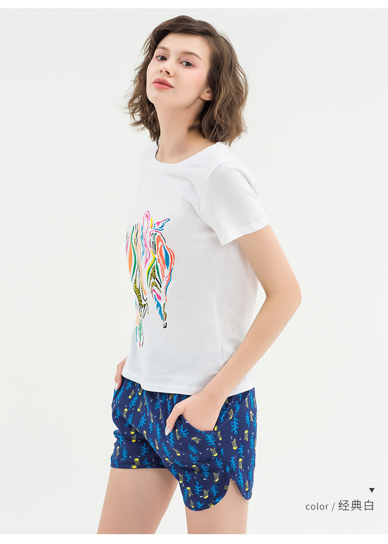 Ai Di vài bộ đồ ngủ nữ mùa hè thời trang đơn giản có thể mặc quần short ngắn tay cotton Bộ đồ ngủ nam phục vụ nhà mỏng - Bên ngoài ăn mặc đồ bộ nam đẹp
