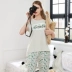 M tình yêu hoàng đế đồ ngủ nữ mùa hè quần ngắn tay hoa nhài in tươi ngọt nhà dịch vụ đồ ngủ hai mảnh phụ nữ cotton t - Giống cái Giống cái