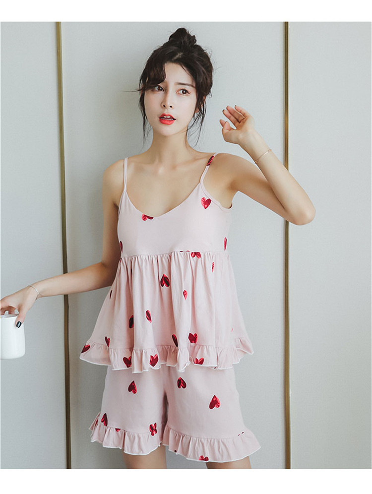 Nightdress nữ mùa hè bông ngắn tay ngực pad đồ ngủ miễn phí áo ngực lỏng bông đồ ngủ phụ nữ nhà dịch vụ có thể được đeo