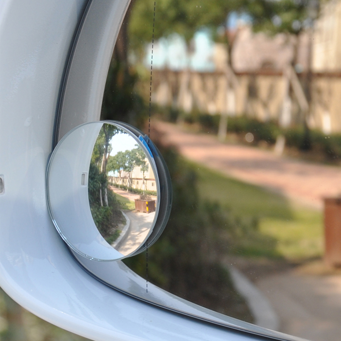 Borderless backup of small round glass glass blind spot mirror car rear view mirror 360° rotation of one pair