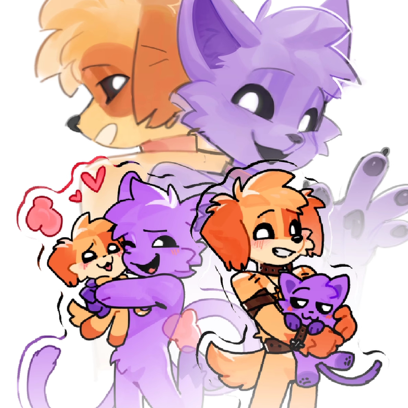 【Huhu】Sleepy Cat and Dog Furry Bobbi Happy Time Catnap Dogday Merchandise Standee