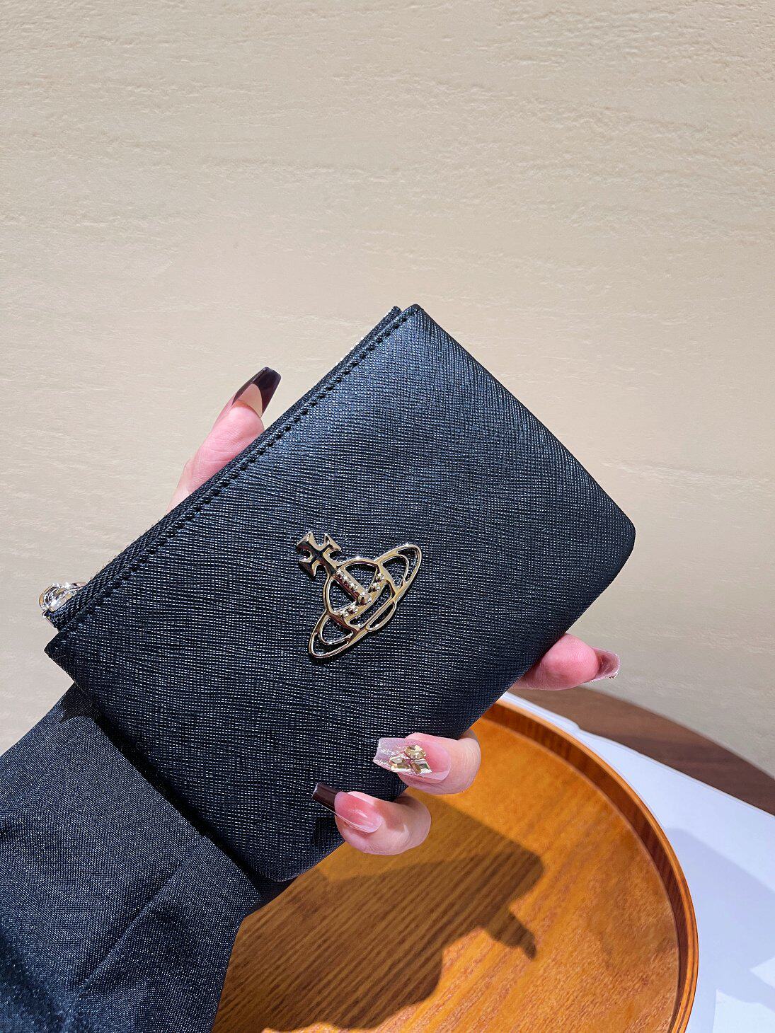 West Too Rear Makeup Bag Woman Large Capacity Zip Hand Palm Print Brown Bag Car Key Bag Zero Money Document Integrated Pouch-Taobao