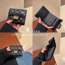 Bull Leather Wallet Short 2022 New web Red Burst Catch Caviar Short Clip Niche Design 2 Fold Zero Wallet