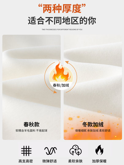 Mulberry silk wool wide-leg pants for women autumn and winter plus velvet and thickened 2026 new casual straight scimitar brown glutinous rice pants