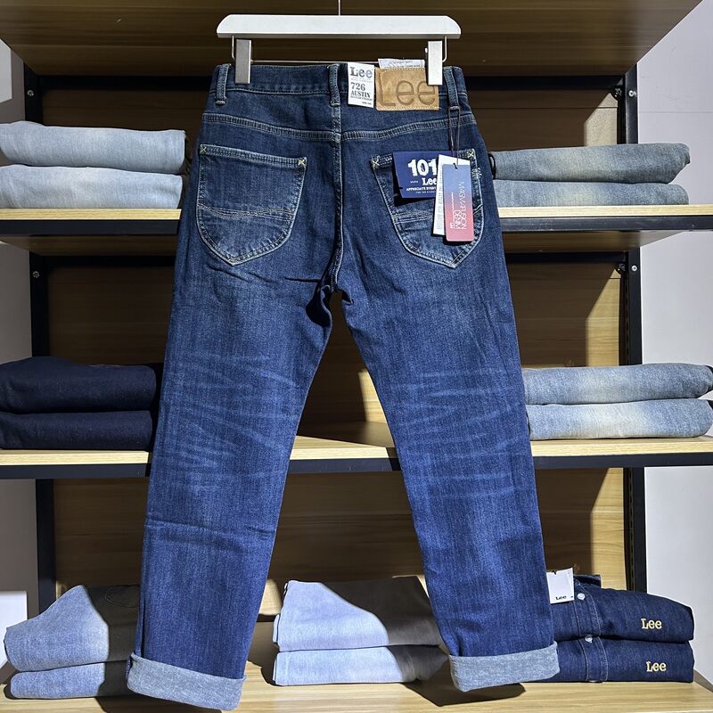 Lee Autumn and Winter Men's Mid-Waist Dark Blue Jeans Washed Tapered Straight Leg Lmb2467265Ff00F-A06115 Lee Autumn and Winter Men's Mid-Waist Dark Blue Jeans Washed Tapered Straight Leg Lmb2467265Ff00F-A06115