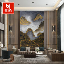 Modern Chinese Glass Mosaic Haircut Lobby Sofa Restaurant Villa background wall Custom Puzzle Decoration Fresco