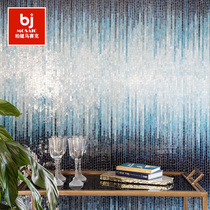 Color Gradient Glass Mosaic Strip Pillars Foyer Background Wall Sticker Toilet Decoration Art Parquet Custom