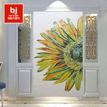 Modern simple ice jade mosaic puzzle cut painting porch crossing restaurant art background wall Sunflower mosaic